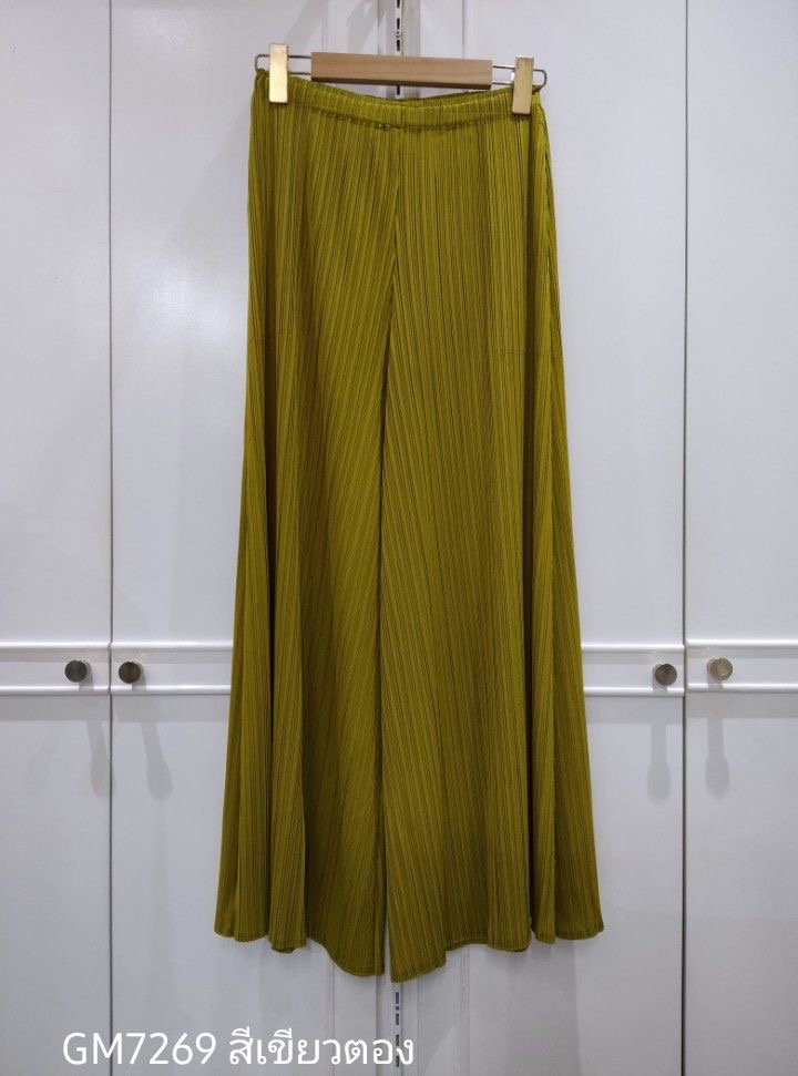 ยาว 36.5 นิ้ว 2MUAY รุ่น GM7269 กางเกงอัดพลีท WIDE LEG PLEATED PANTS 15 สี FREE SIZE