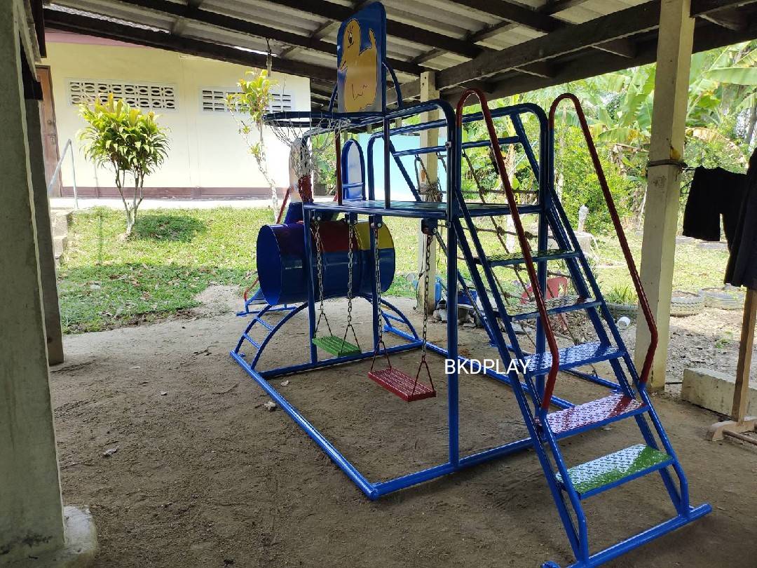 ชุดรวม E เชือกถักใหญ่ ประกอบด้วยสไลเดอร์ชิงช้าปีนป่ายแป้นบาสและถังลอดถ้ำ กระดานลื่นเหล็ก เครื่องเล่นสนามกลางแจ้ง เครื่องเล่นสนามเหล็ก OutdoorPlayground,ผลิตเครื่องเล่นสนาม,เครื่องเล่นในสนามเด็กเล่น,เครื่องเล่นงบสพฐ.,ประชารัฐ, ราคาโรงงาน