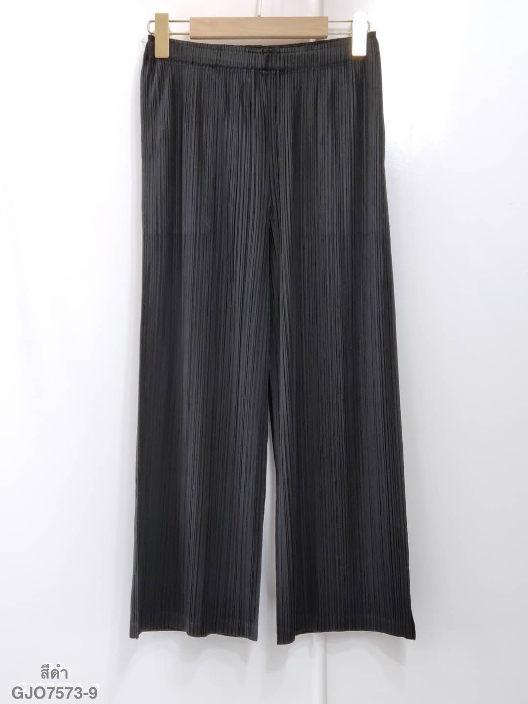 ยาว34นิ้ว! 2MUAY BASIC รุ่น GJO7573 กางเกงอัดพลีทคุณภาพ STRAIGHT PLEAT PANT 12สี FREE SIZE