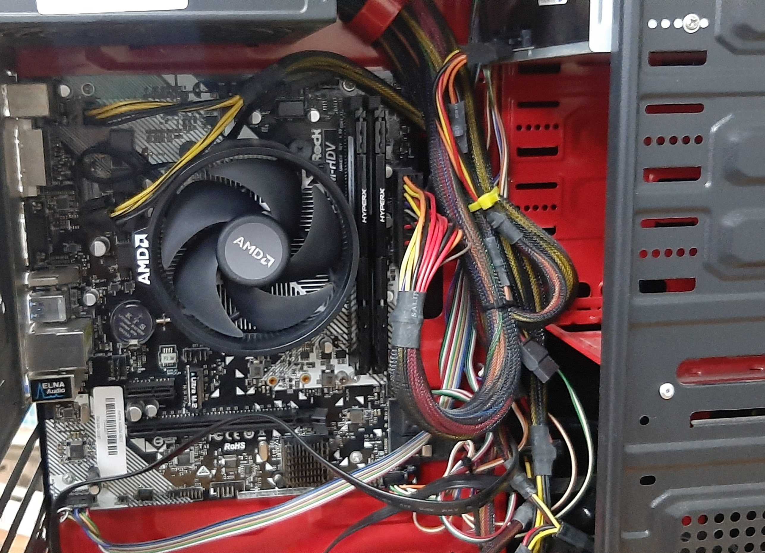 พีซีประกอบมือสอง เคส Finex (CPU Ryzen5 2600 Ram16GB SSD240GB VGA GTX1050Ti 4GB) สภาพดี ประกันร้าน 1 เดือน