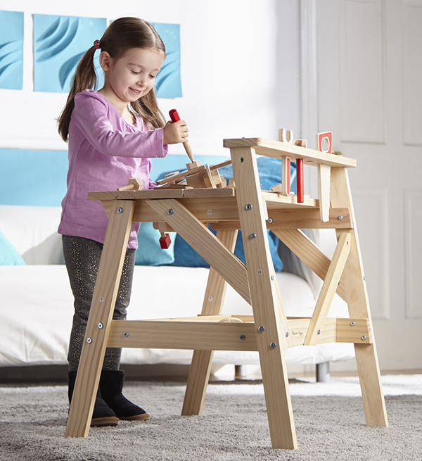 ชุดแท่นประดิษฐ์ รุ่นก่อสร้าง รุ่นใหญ่สมจริง ส่งเสริมการเรียนรู้ เสริมสร้างพัฒนาการ Wooden Project Workbench Melissa&Doug, ของเล่นเสริมพัฒนาการ, ของเล่น