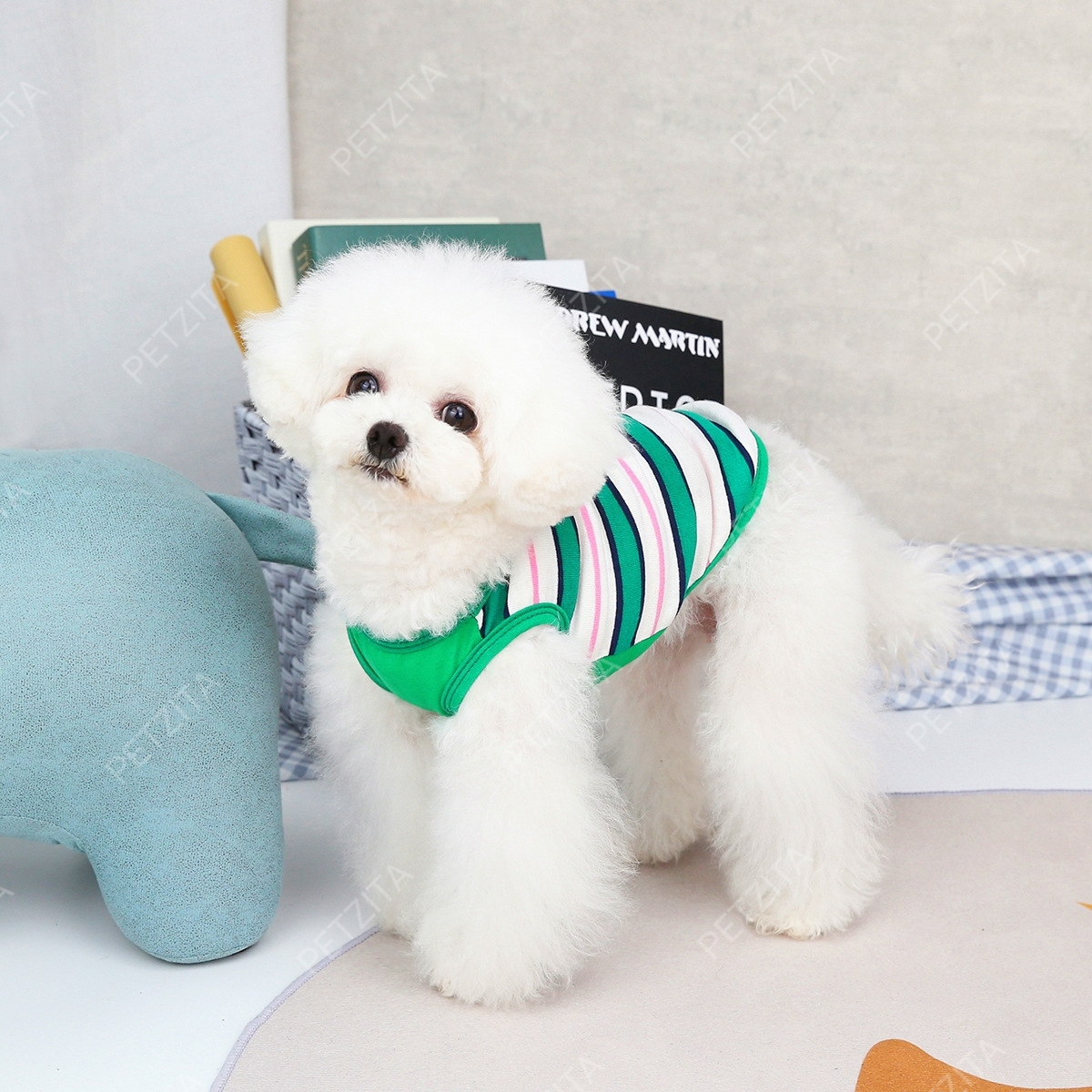 🇹🇭พร้อมส่ง🇹🇭 🐶🐱 เสื้อแขนกุดลายริ้ว สีสดใส น่ารัก ผ้าใส่สบาย for pet เสื้อผ้าสัตว์เลี้ยง สุนัข ชุดหมา ชุดแมว
