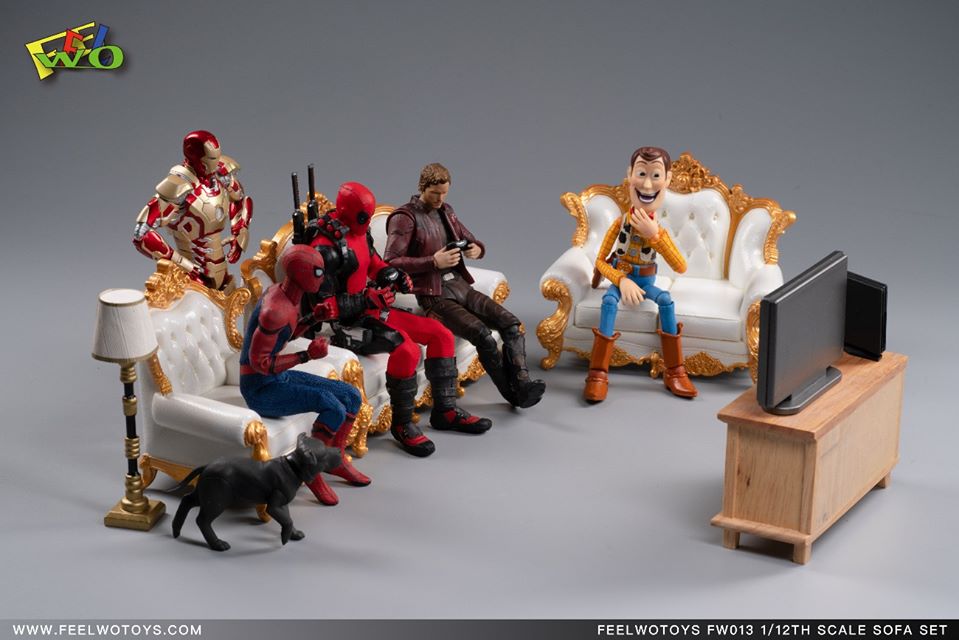 [สั่งจอง]FEELWOTOYS FW013 1/12 Scale Sofa set โซฟาสเกล 1/12 สามสีสามสไตล์