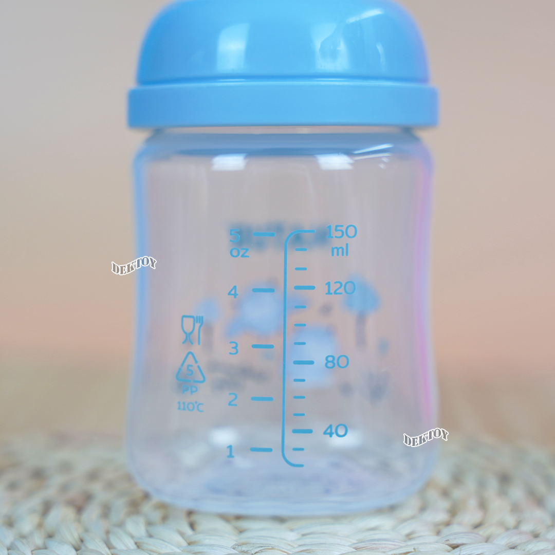 Natur infinit one size ขวดนมเนเจอร์อินฟินิท คอกว้าง PES สีชา และ PP 5 และ 9 ออนซ์ จุกนมไม่ดูดไม่ไหล 0-18 เดือน