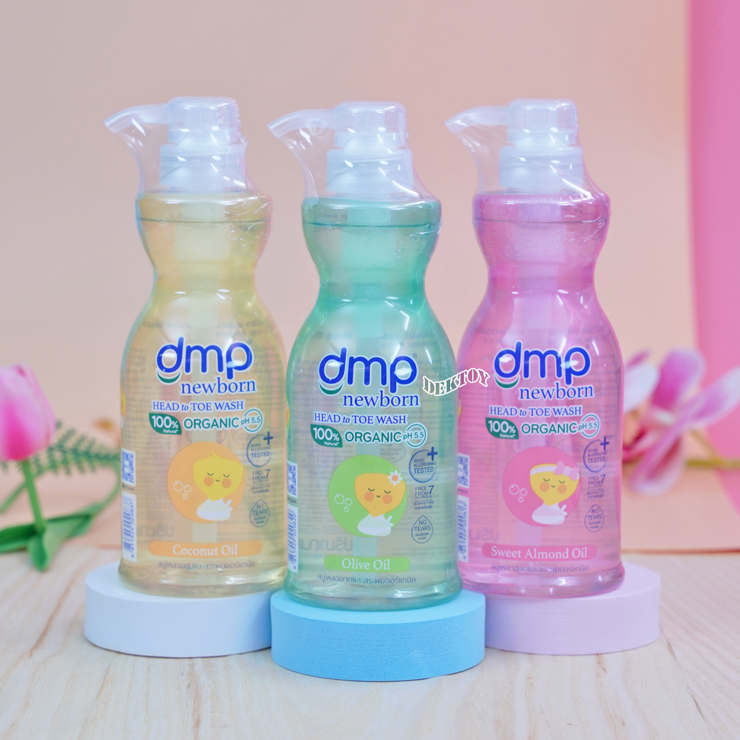 1 แถม1 DMP newborn ออร์แกนิค สบู่เหลวอาบน้ำสระผมสำหรับเด็กแรกเกิด 450 มล.แถม 450 มล.