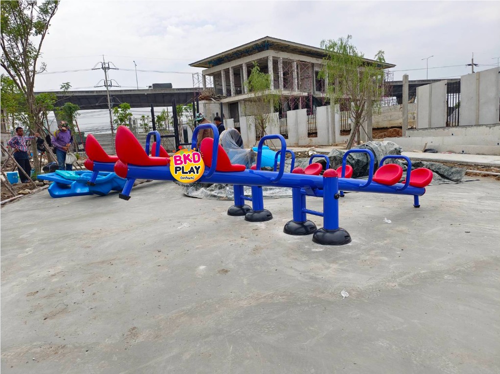 เครื่องเล่นสนาม กลางแจ้ง เหล็ก,คานกระดก 8 ที่นั่งคานคู่ Outdoor Playground, ราคาโรงงาน สินค้าสั่งทำ 7-15 วัน