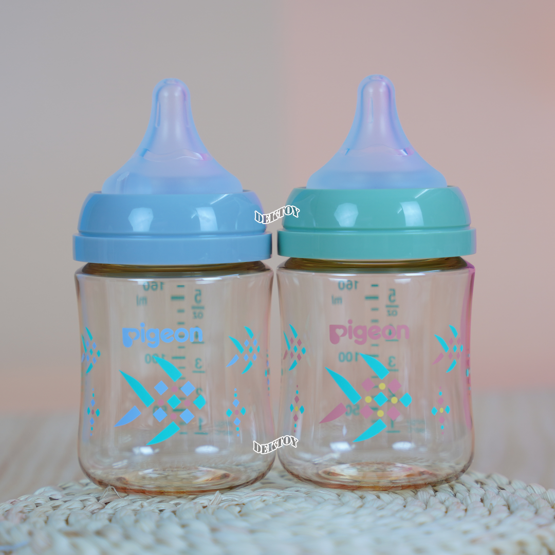 Pigeon Pla- Tapien พีเจ้น ปลาตะเพียน ขวดนมคอกว้างสีชา PPSU ขนาด 5 ออนซ์ แพคคู่