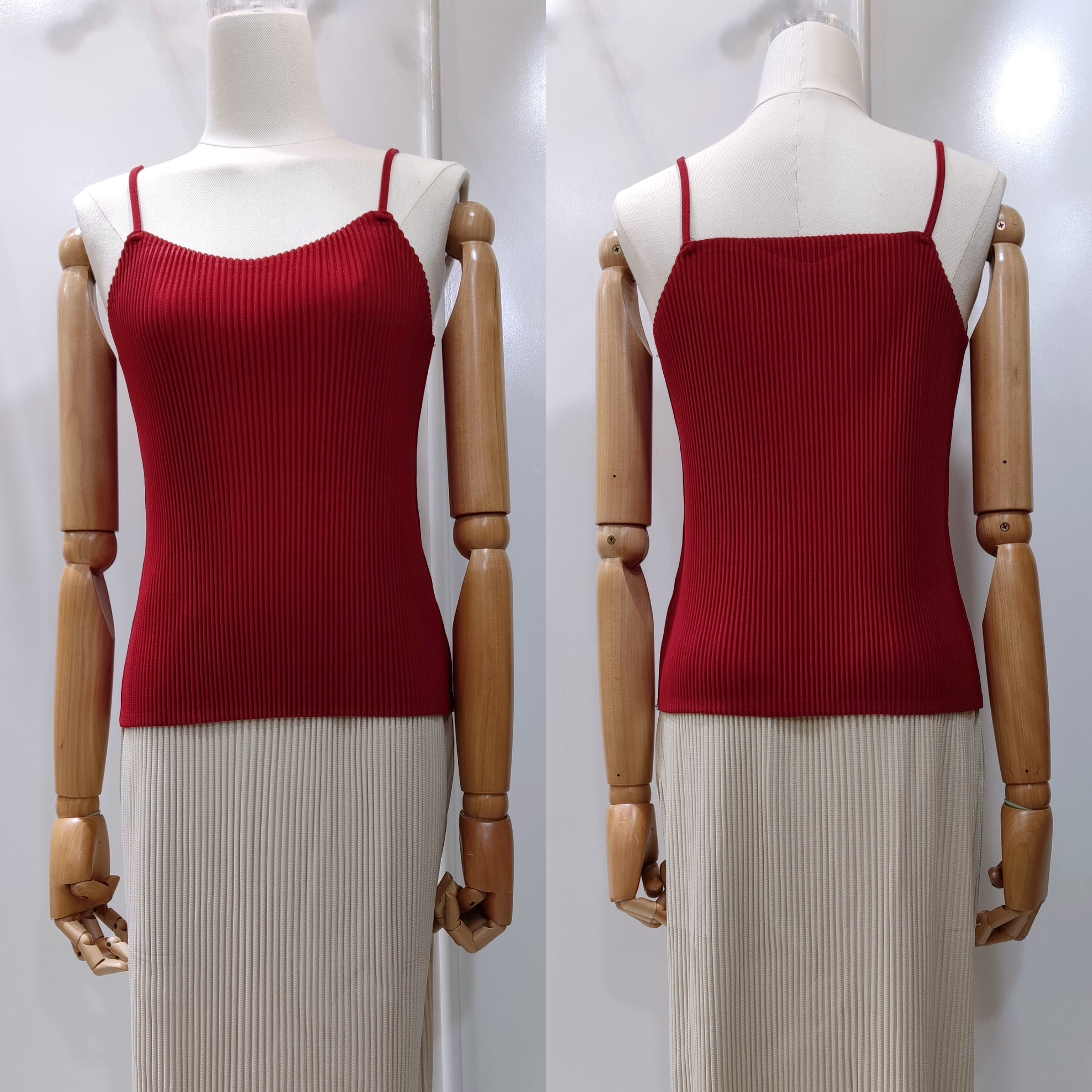 ปรับราคาลง20%!! 2MUAY BASIC รุ่น GJO1290 เสื้อพลีทคุณภาพ THICK CAMISOLE PLEATED TOP 9 สี FREE SIZE