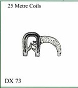 Kumitiiviste korkeus 15mm, leveys 25mm, esim. oventiivisteenä =11e