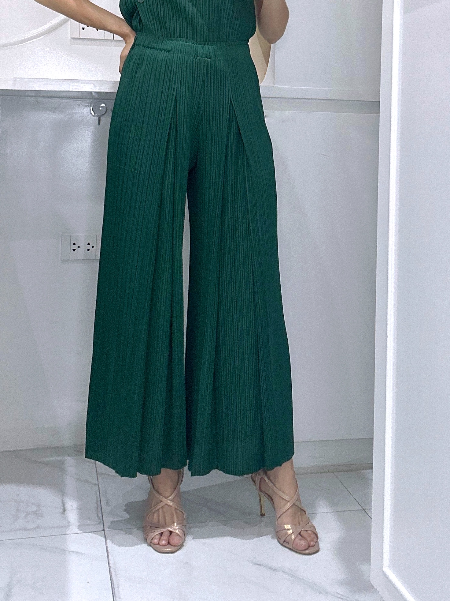 ปรับราคาลง20%!! ยาว 36.5นิ้ว 2MUAY รุ่น GJO3892-9 กางเกงพลีทคุณภาพ WIDE LEG PLEATED PANTS 10 สี FREE SIZE