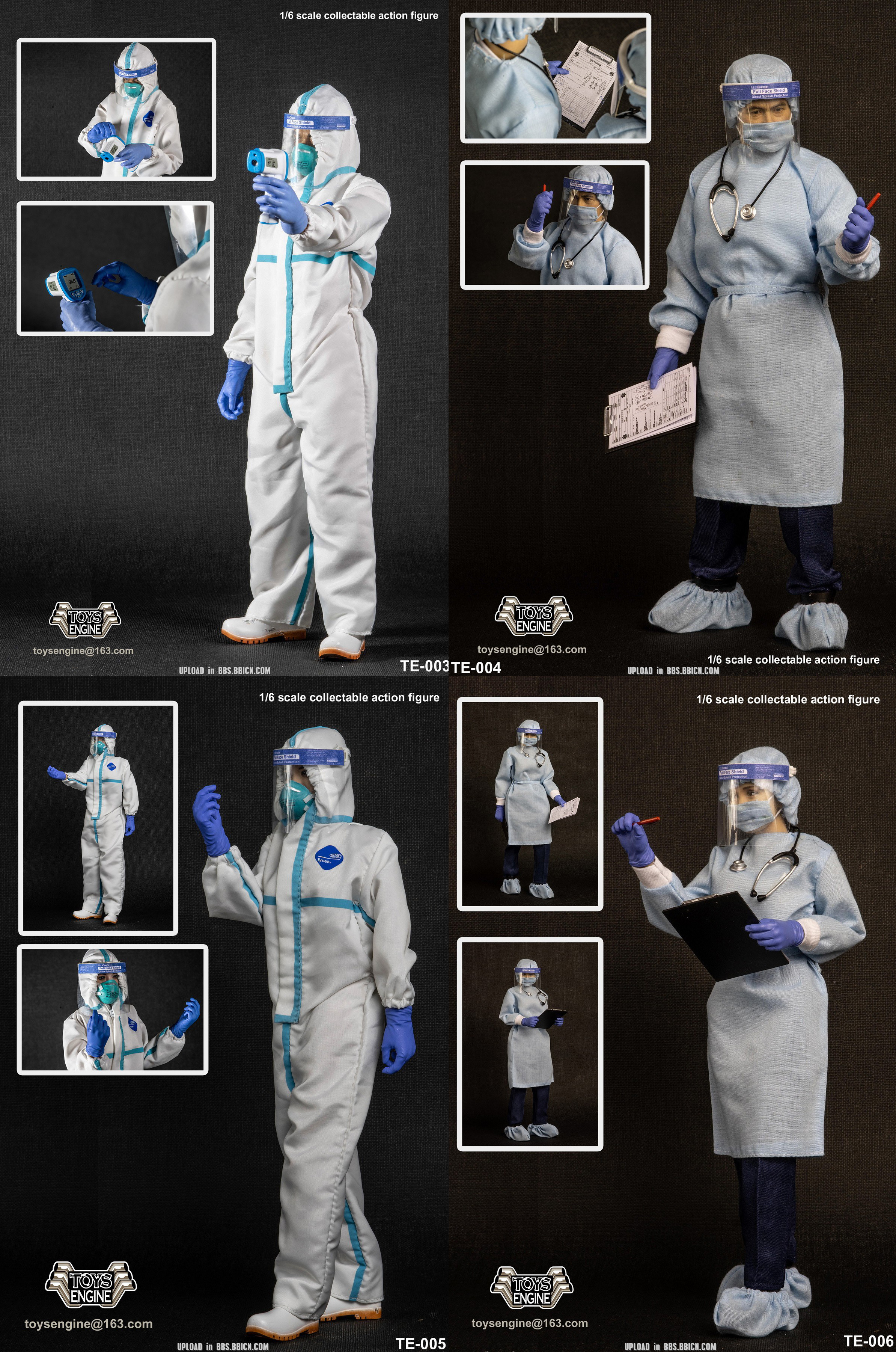 [สั่งจอง] Toys Engine TE003-008 1/6 Scale : Protective clothing isolation gown medical