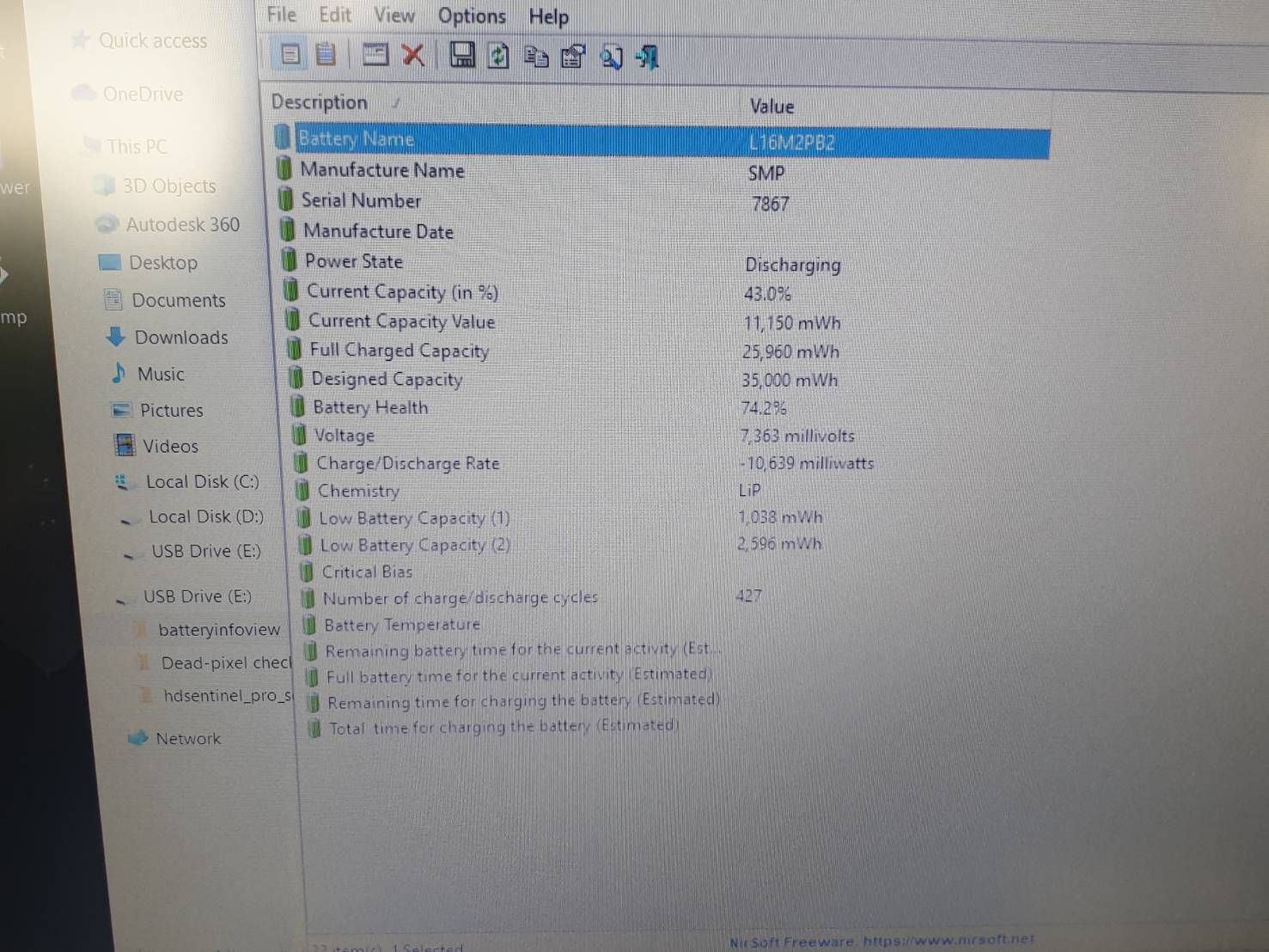 Notebook Lenovo Ryzen3 3250U Ram 4 GB SSD 256GB แบต 74%