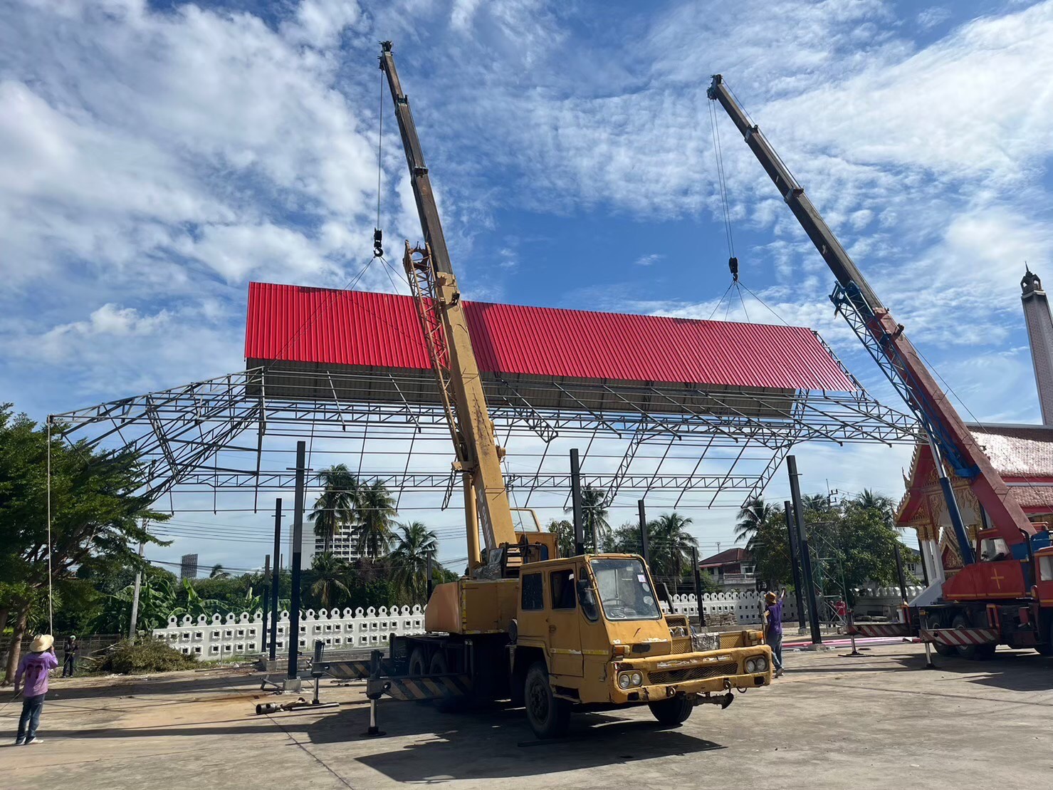 งานสร้างหลังคาคลุมเมรุ วัดบางแพรก