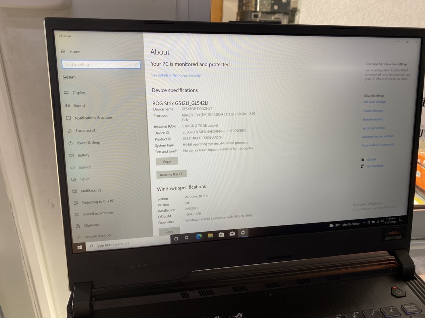 ASUS ROG STRIX G15 GL542LI-HN053T
