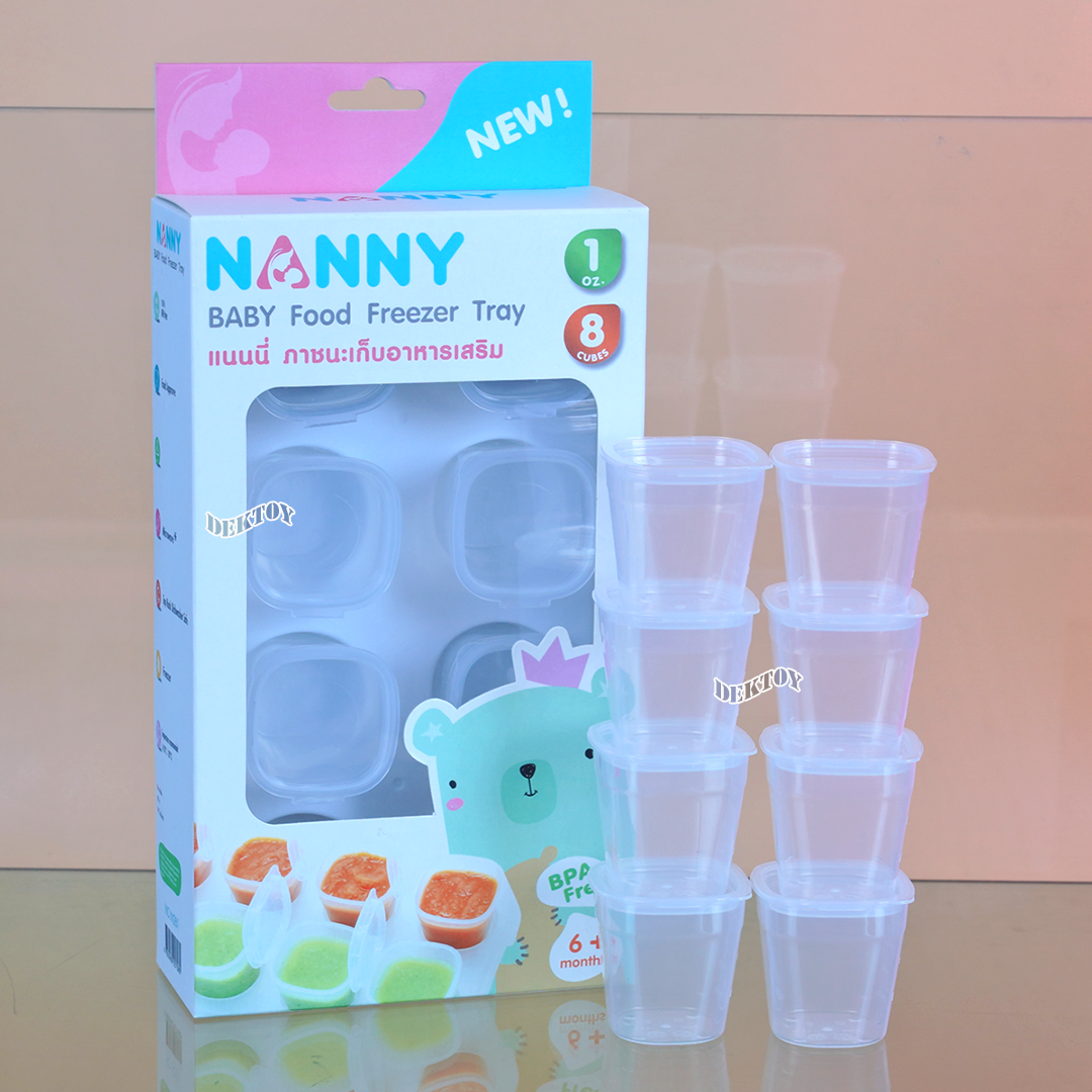 กล่องเก็บอาหารสำหรับแช่แข็งฝาปิดNanny 8 ถ้วย ขนาด1.5ออนซ์ N281