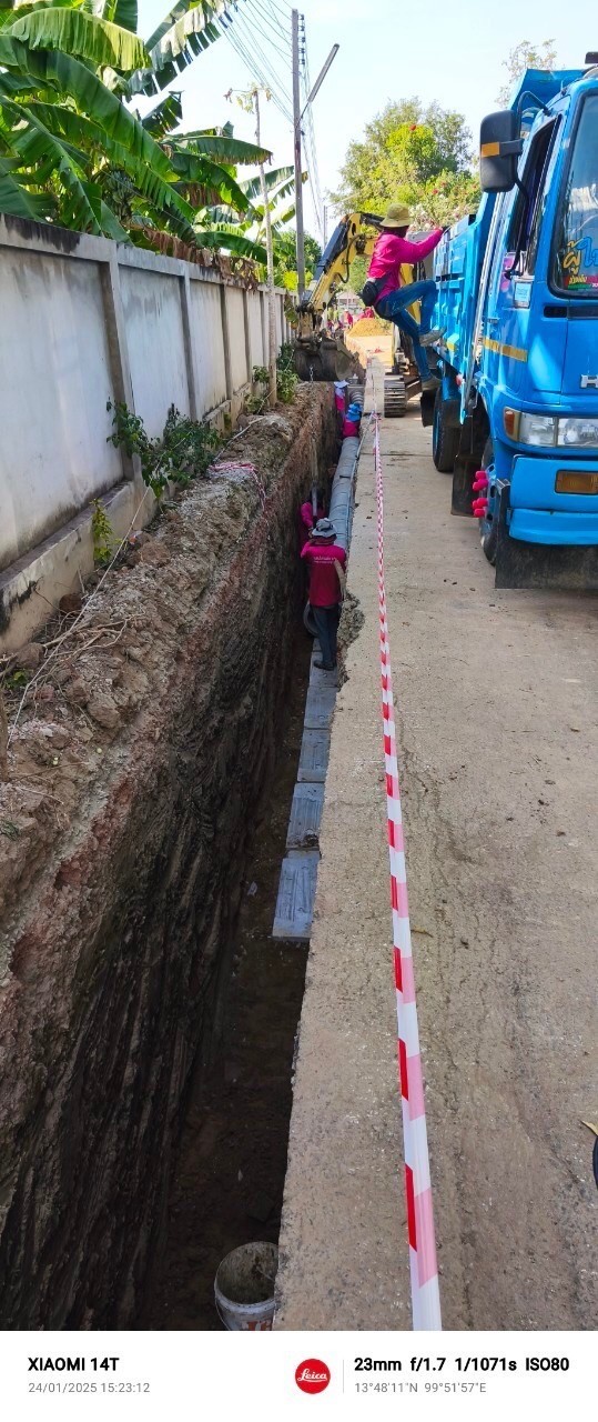 งานวางระบบท่อระบายน้ำ เทศบาลตำบลเบิกไพร อ.บ้านโป่ง