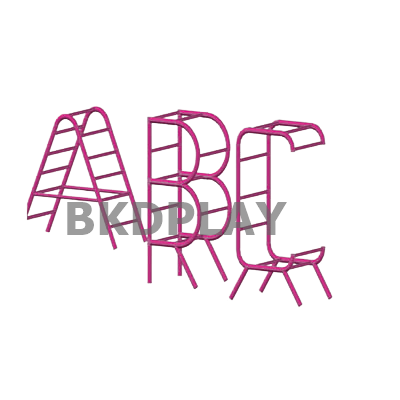 เครื่องเล่นสนาม กลางแจ้ง เหล็ก ชุดอุปกรณ์ ปีนป่าย A B C Outdoor Playground, ราคาโรงงาน สินค้าสั่งผลิต 10-20 วัน