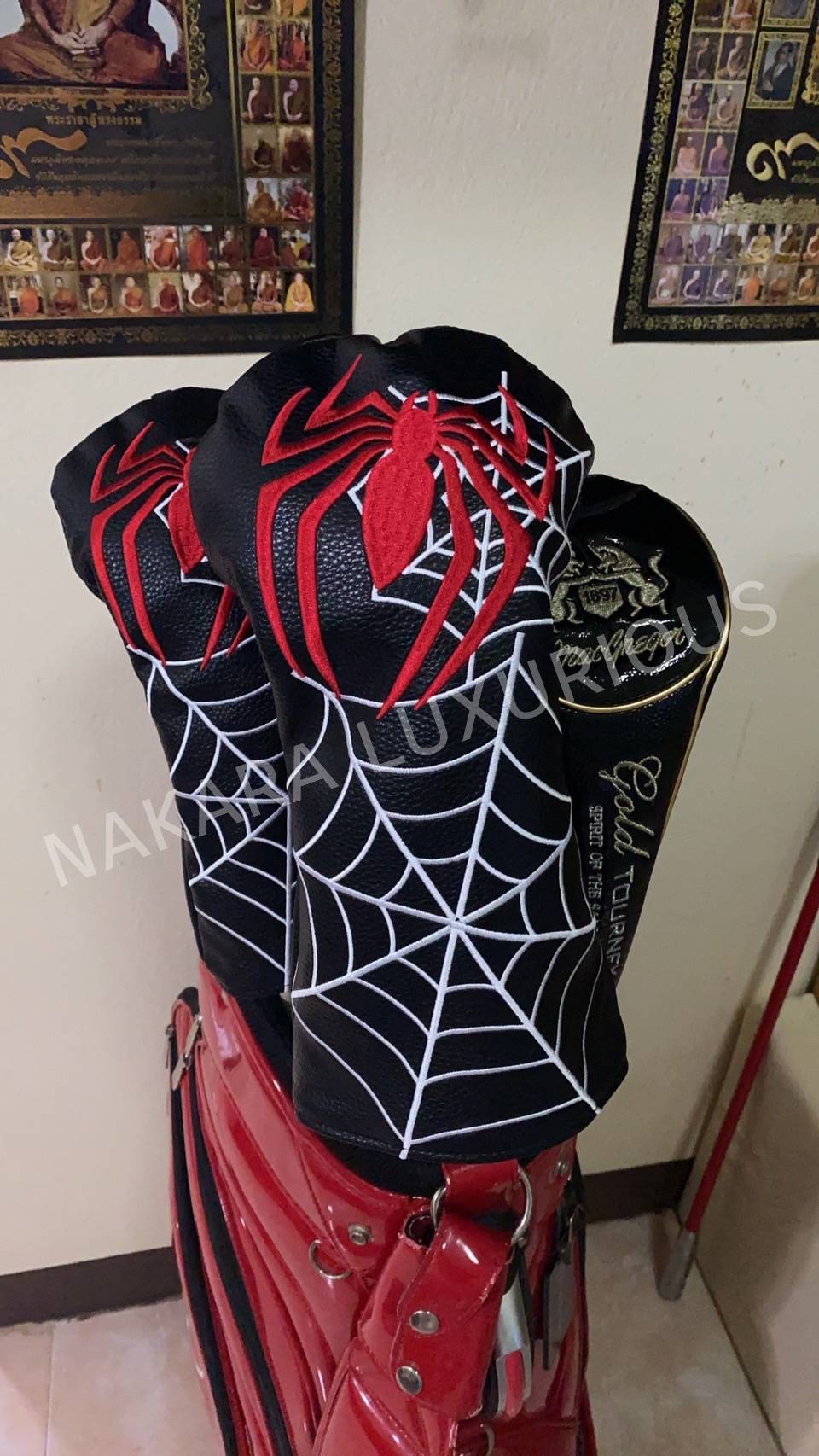 DRIVER GOLF CLUB HEAD COVER SPIDER ปลอกคลุมหัวไม้กอล์ฟ DRIVER หัวไม้หนึ่ง ลายแมงมุมสุดเท่ไม่ซ้ำใคร หนัง PU เกรดพรีเมี่ยม!! G0-207 ( 1 PCS.)
