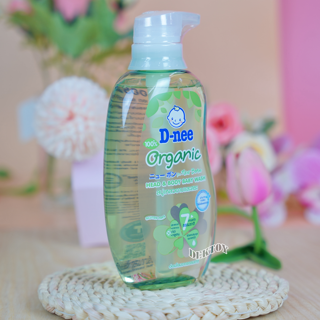 D-nee ดีนี่ ออร์แกนิค สบู่และแชมพูอาบน้ำ ฟอร์นิวบอร์น380มล. ถนอมผิวอันบอบบางอย่างอ่อนโยน