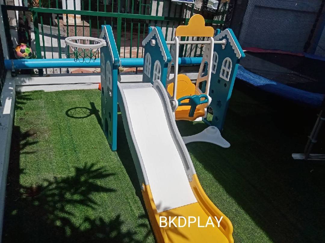 บ้านชิงช้า สีเขียว , แป้นบาส, ชิงช้า, กระดานลื่น, ของเล่นเด็ก,เครื่องเล่นสนาม พร้อมส่ง