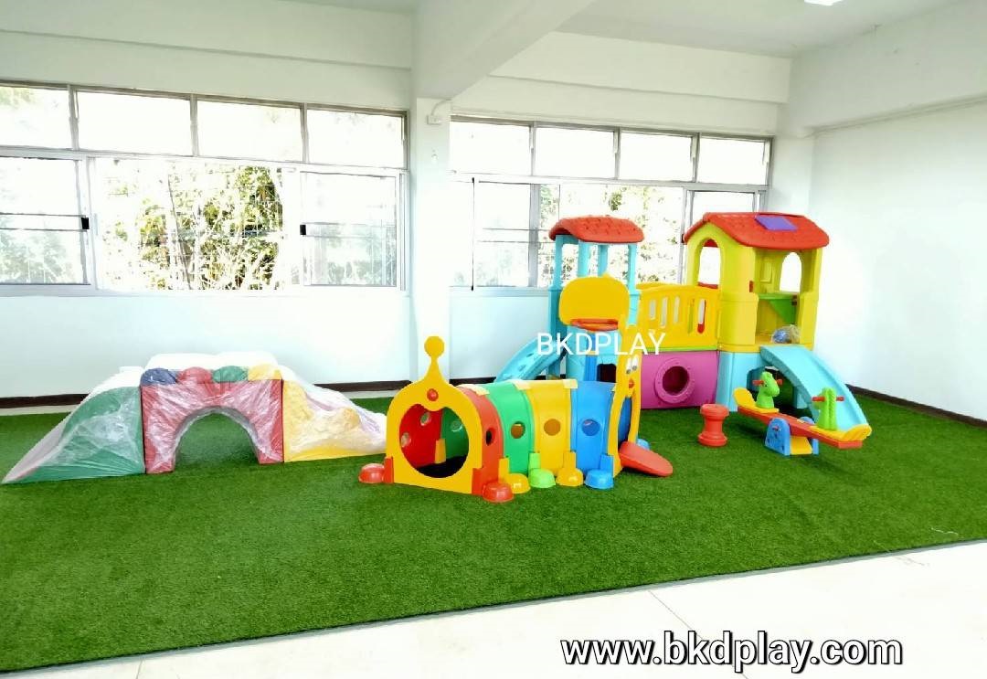 บ้านเด็กวินเทจ สีพาสเทล, สไลเดอร์พร้อมปีนป่าย บ้านสไลเดอร์ของเล่น บ้านน้อยสองชั้น กระดานลื่นพลาสติก,บ้านมีสไลเดอร์ , เครื่องเล่นสนาม พร้อมส่ง