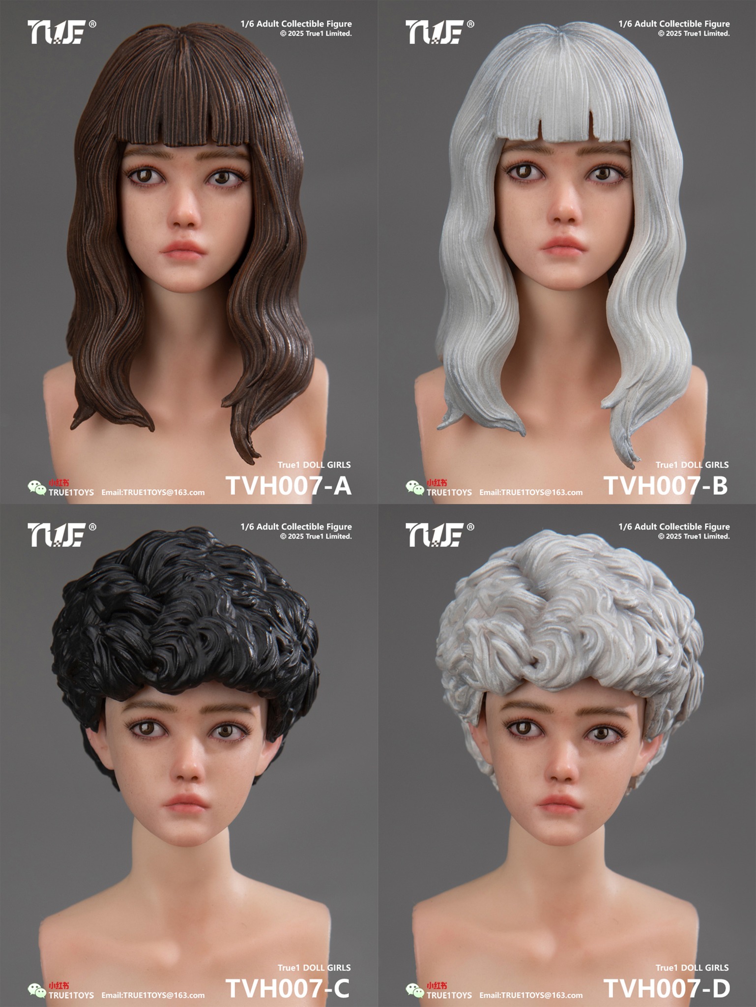 [สั่งจอง]True1Toys 1/6 --- Nini Resin Female Head with Movable Eyes