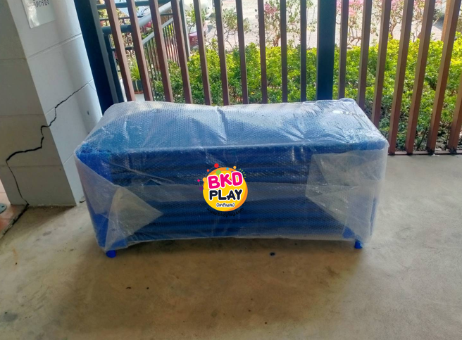เตียงผ้าตาข่ายB สีน้ำเงิน โครงสร้างไฟเบอร์กลาส,เตียงเด็กอนุบาล,เตียงสนาม เตียงตาข่าย เตียงผ้าใบตาข่าย สำหรับโรงเรียน ศูนย์พัฒนาเด็กเล็ก พร้อมส่ง