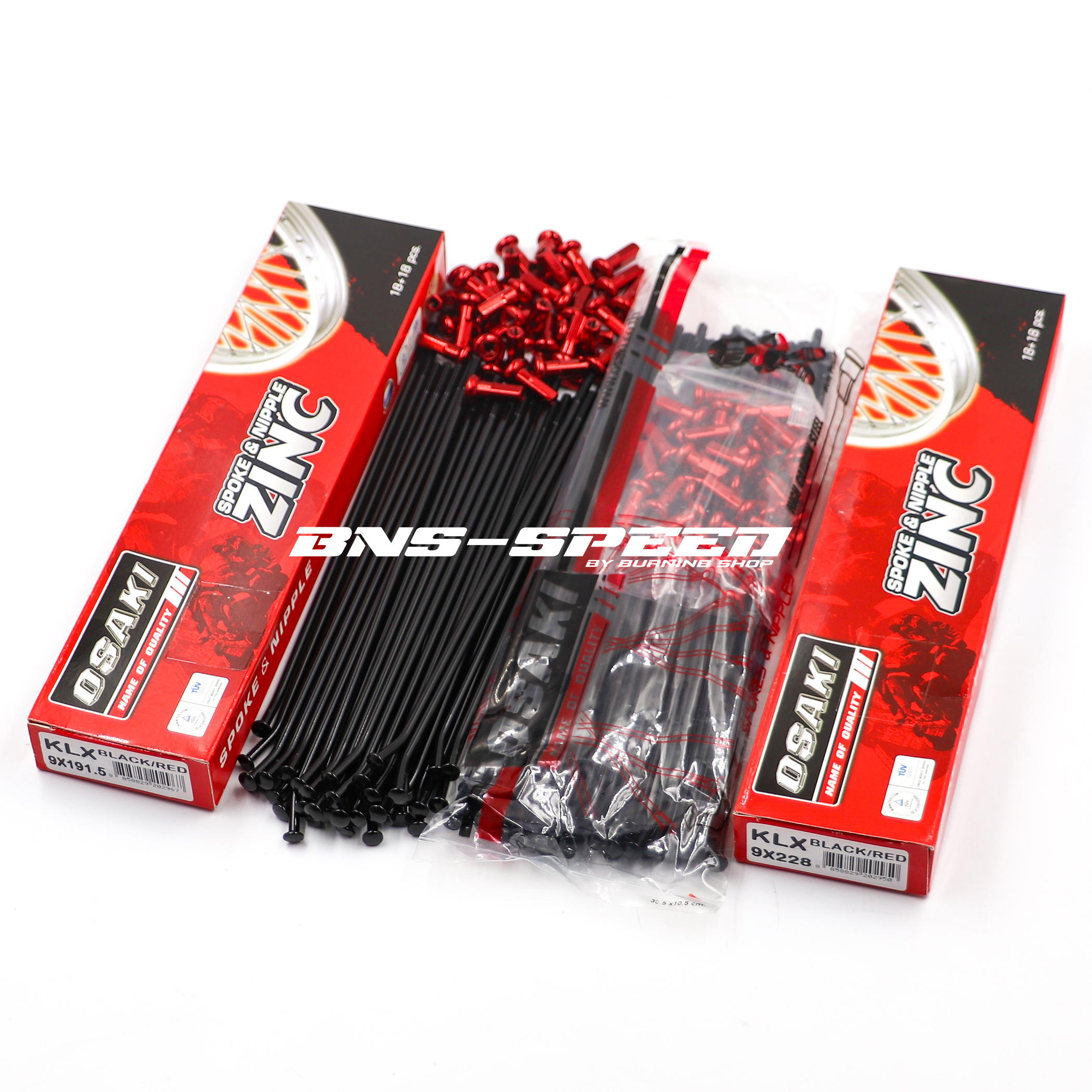 ซี่ Osaki 21/18 KLX140/230 สีดำหมุดแดง