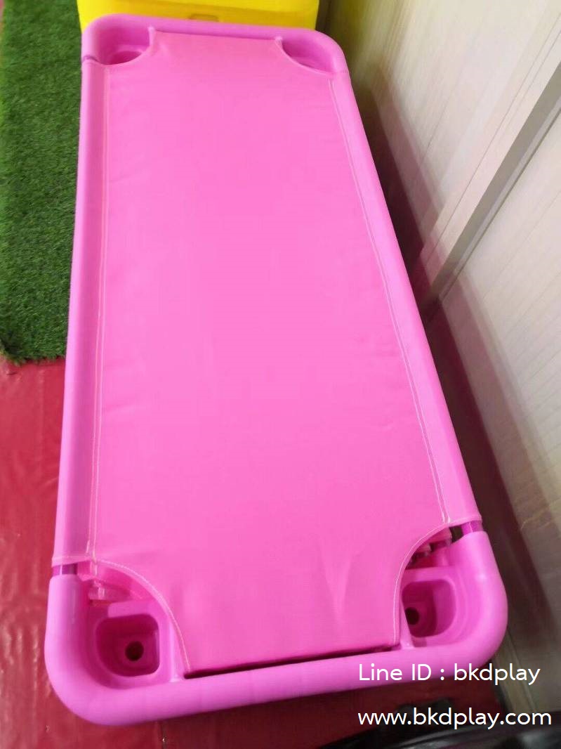 เตียงผ้าตาข่าย ขอบพลาสติก เตียงผ้าใบ เตียงเด็กเตรียมอนุบาล -อนุบาล3 สำหรับโรงเรียน ศูนย์พัฒนาเด็กเล็ก