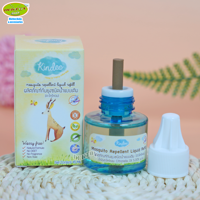 Kindee คินดี้ น้ำยาเติมเครื่องไล่ยุงกลิ่นตะไคร้หอม 45 มล.