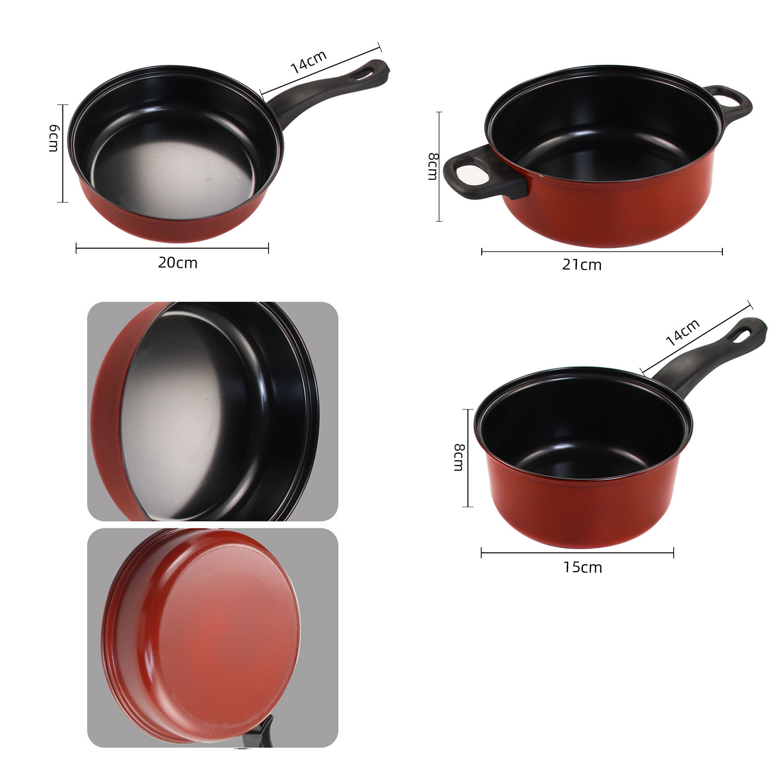 🔥Sale ลดราคา🔥 ชุดหม้อกระทะเคลือบ 1ชุด 3ชิ้น หม้อ2หู+ฝาแก้ว หม้อหาง กระทะ ดีไซน์สวยงาม แข็งแรง ใช้งานได้นาน