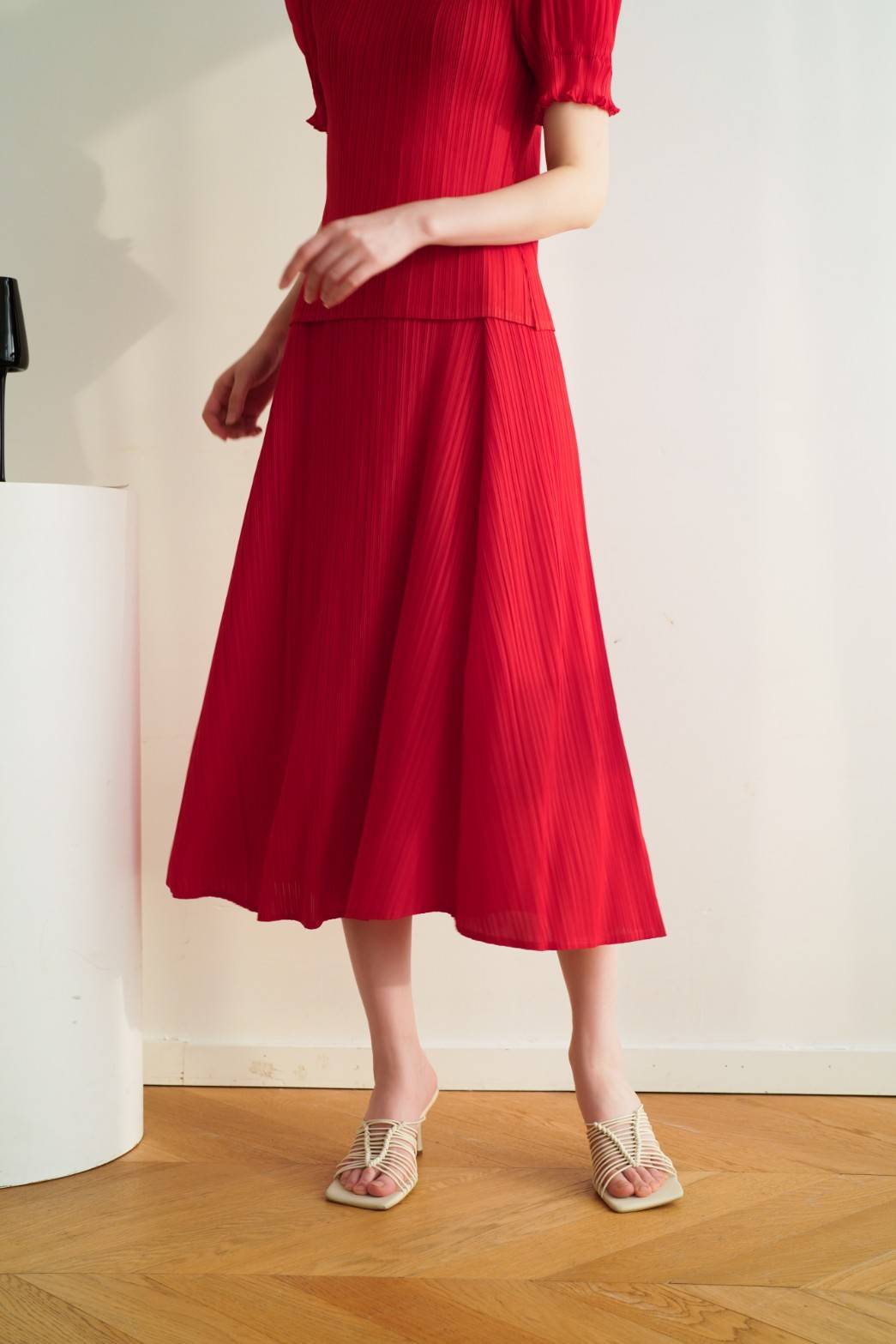 ยาว 31นิ้ว! 2MUAY รุ่น GJO8130 กระโปรงอัดพลีทงานคุณภาพ FLARED PLEATED SKIRT 20สี FREE SIZE