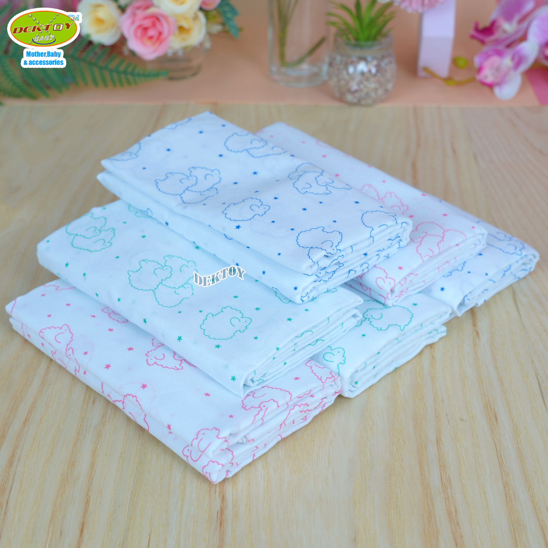 Gold Baby ผ้าอ้อมสาลู 2 ชั้นเกรดA ลายแกะ 12 ผืน