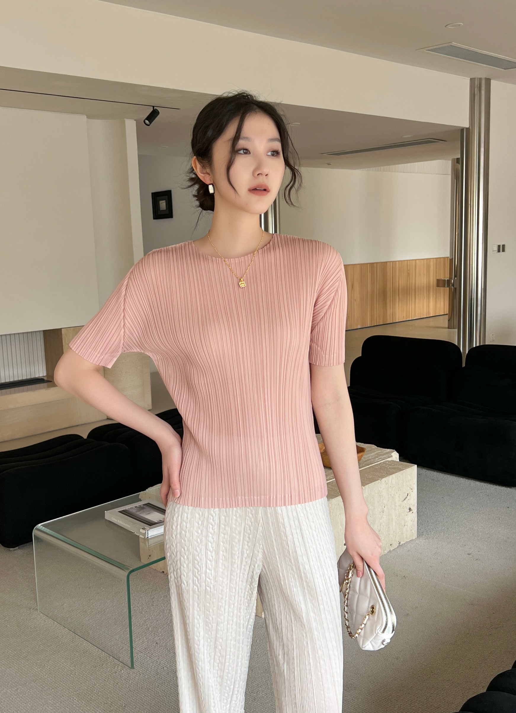 เพิ่มสีใหม่!! 2MUAY BASIC GJO6910 เสื้อพลีทคุณภาพ SHORT SLEEVE PLEATED TOP 14 สี FREE SIZE
