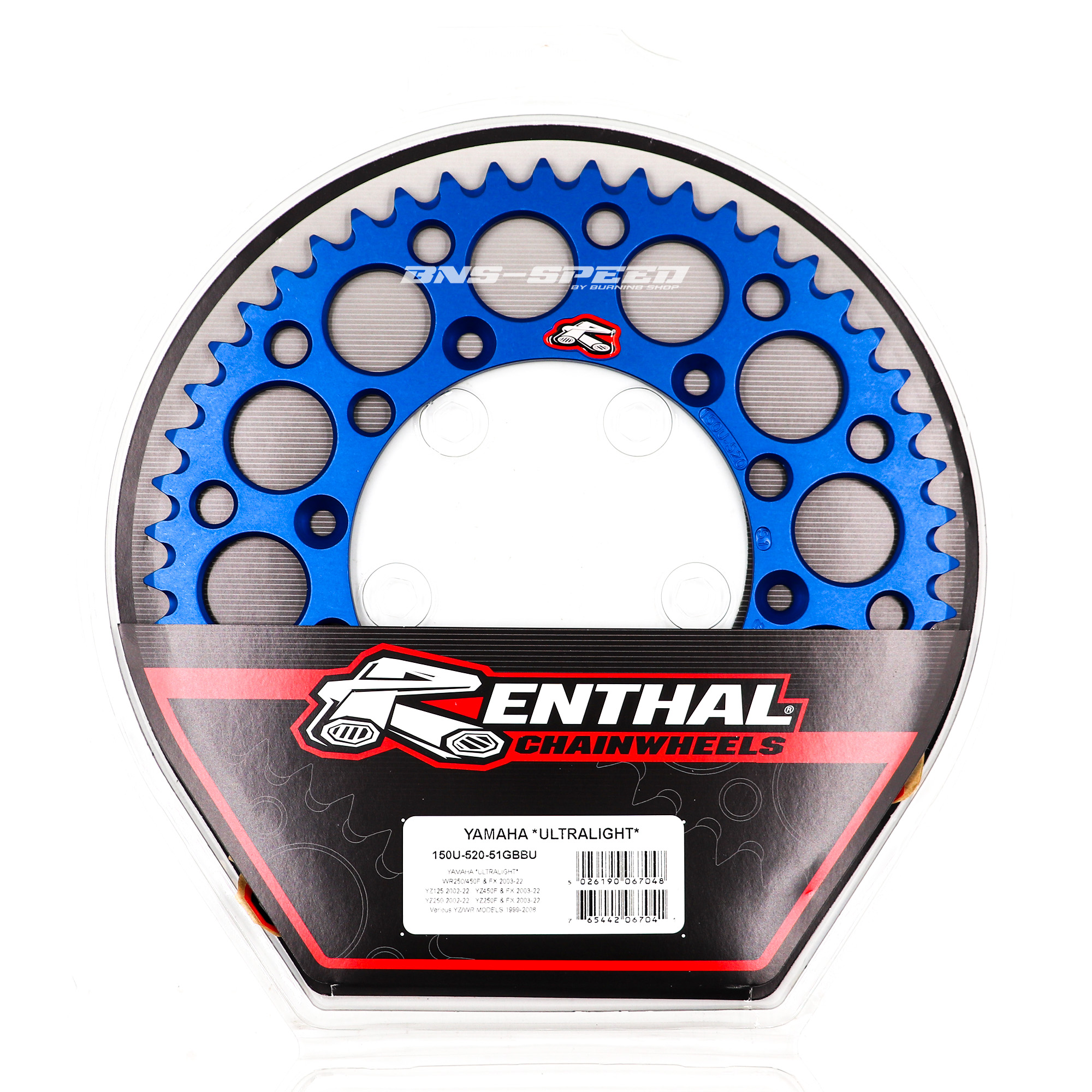 สเตอร์ Renthal Ultralight 520 Blue - 51T YZ125/250 02-23, YZ250/450F/FX 03-23 WR250/450F 03-23