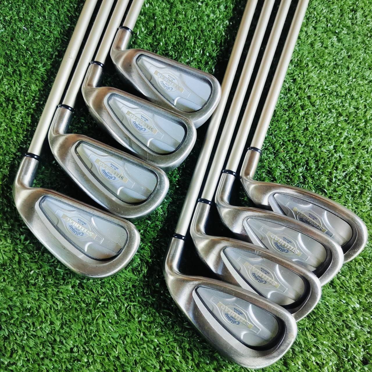 *** ไม้กอล์ฟสำหรับผู้หญิง *** ชุดเหล็ก Callaway X-14 GEMS ตีง่าย ก้านเบา ก้านเสียบแบบเจาะทะลุ CAVITY ลึกค่ะ มีเหล็ก 4 5 6 7 8 9 P S ไม้กอล์ฟพรีเมี่ยมมือสอง ของแท้ By NakaraLuxurious