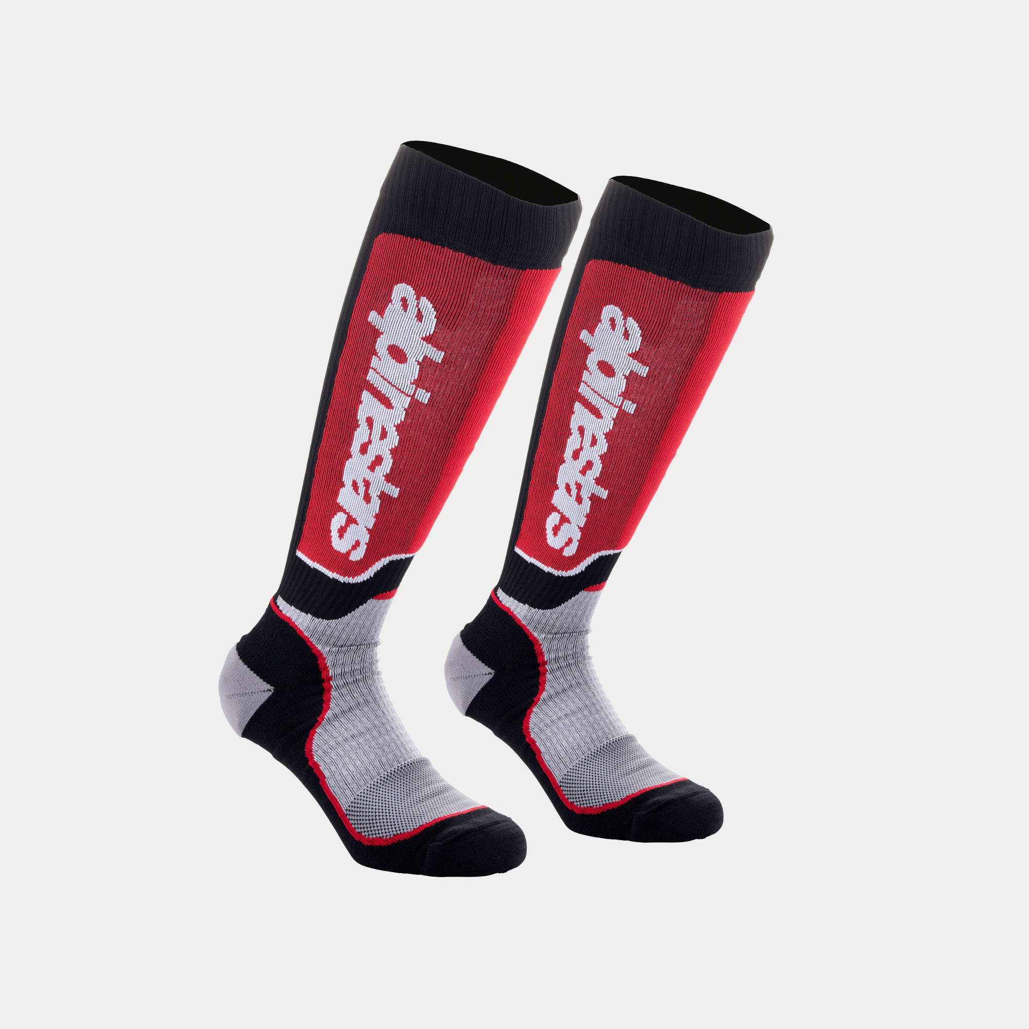 ถุงเท้า Alpinestars MX Plus Socks - Black/Gray/Red