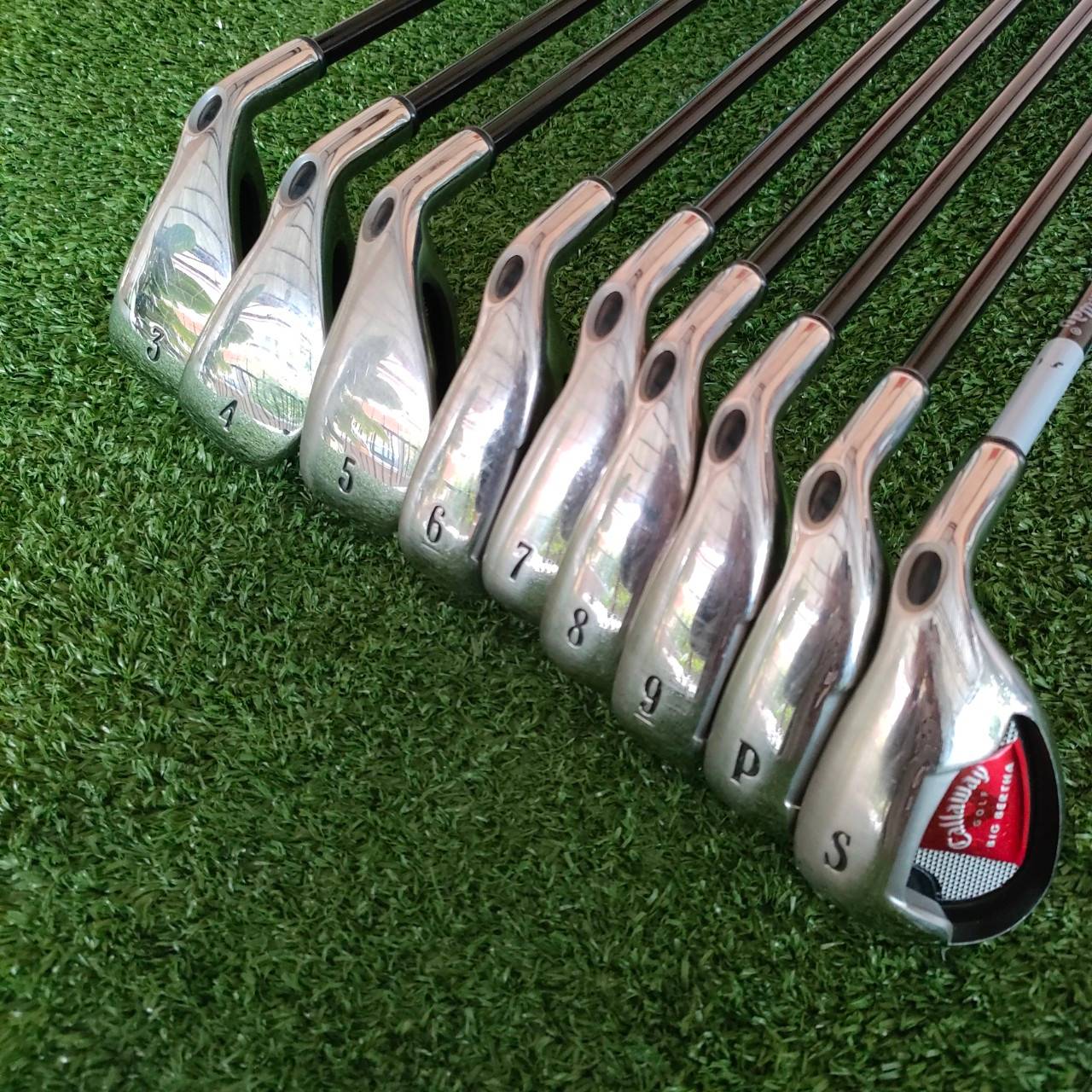 ชุดเหล็ก CALLAWAY BIGBERTHA มีเหล็ก 3-9 เเละ PW SW ก้าน CALLAWAY GOLF FLEX R ที่สุดของที่สุดแห่งความตีง่าย ไม้กอล์ฟมือสอง ของแท้ BY NakaraLuxurious
