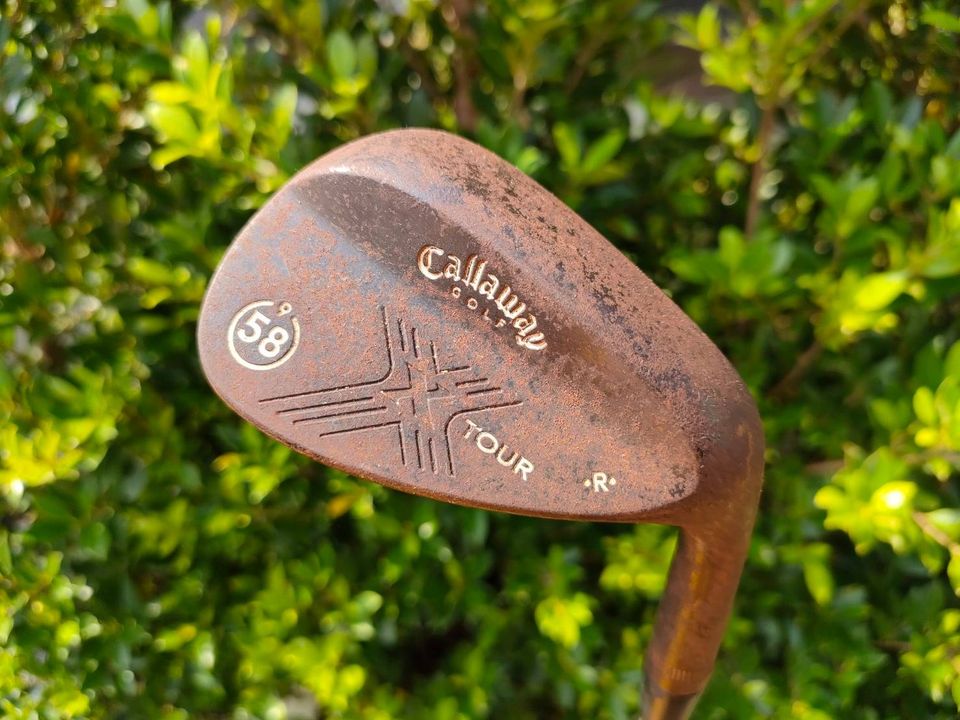 WEDGE CALLAWAY TOUR องศา 58 BOUNCE 09 รุ่นสนิม ก้าน CALLAWAY X TOUR FLEX WEDGE สุดยอดวัสดุ เนื้อพรีเมี่ยมเหล็กแท้ไม่เคลือบ ให้ความรู้สึกที่นุ่มสุดยอดและสปินได้สูงสุด