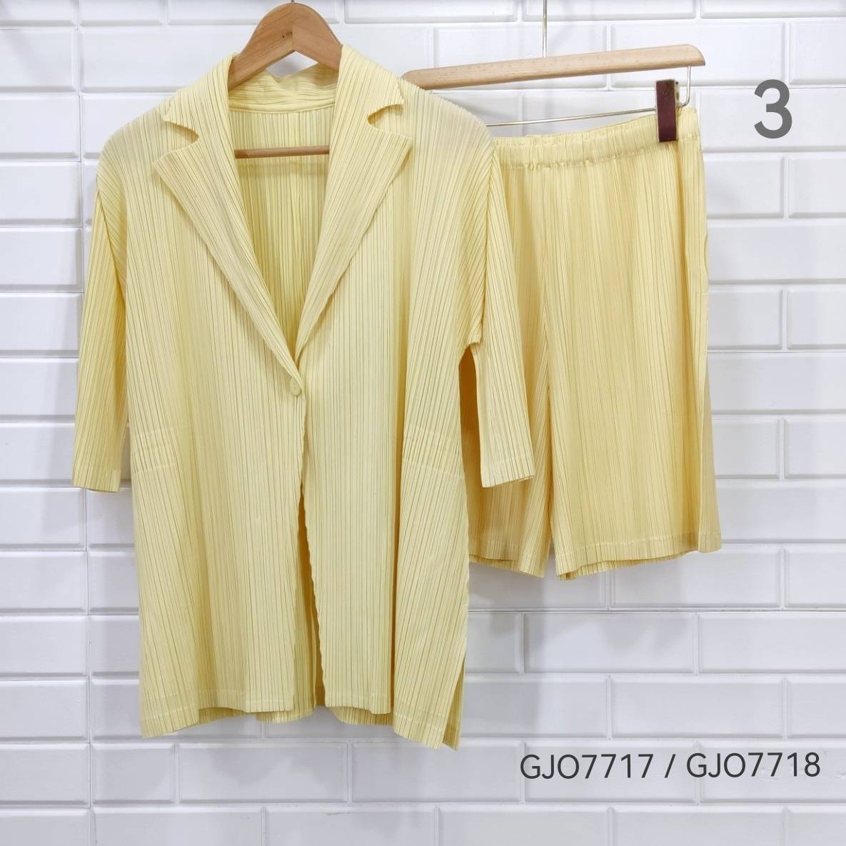 2MUAY รุ่น GJO7717/GJO7718 ชุดอัดพลีท เซ็ตพลีทคุณภาพ 9สี FREE SIZE CARDIGAN/BLAZER PLEATED SET