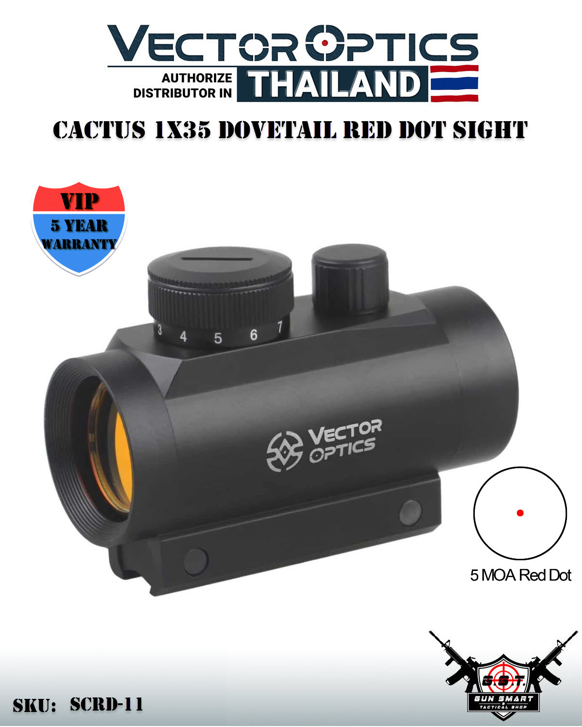 CACTUS 1X35 DOVETAIL RED DOT SIGHT