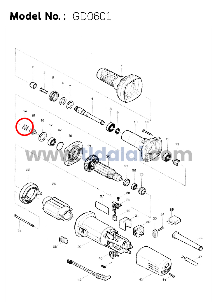 ยอยยาง (แท้) หินเจียรคอยาว Makita มากีต้า รุ่น M9100B #13, GD0600, GA0601 - Maktec มาคเทค รุ่น MT910 (421942-9) (อะไหล่แท้ 100%) ราคา/ชิ้น
