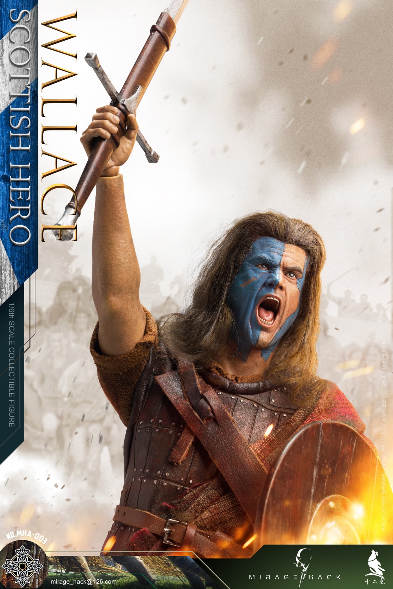 [สั่งจอง]Mirage Hack & Twelve O'clock MHA-003 1/6 : Scottish Hero Wallace Action Figure
