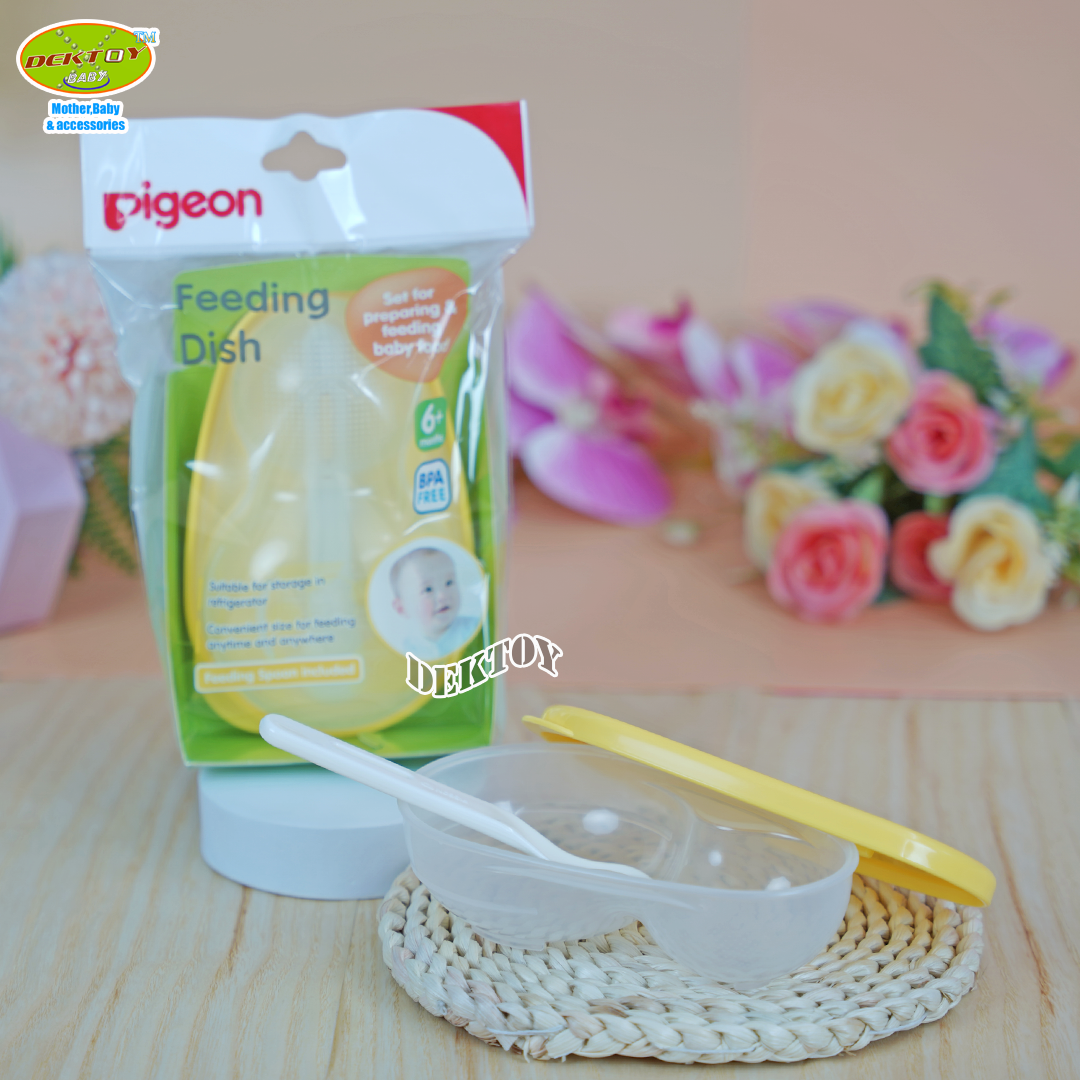 Pigeon พีเจ้น ชามบดอาหารพร้อมช้อน PP - Feeding Dish