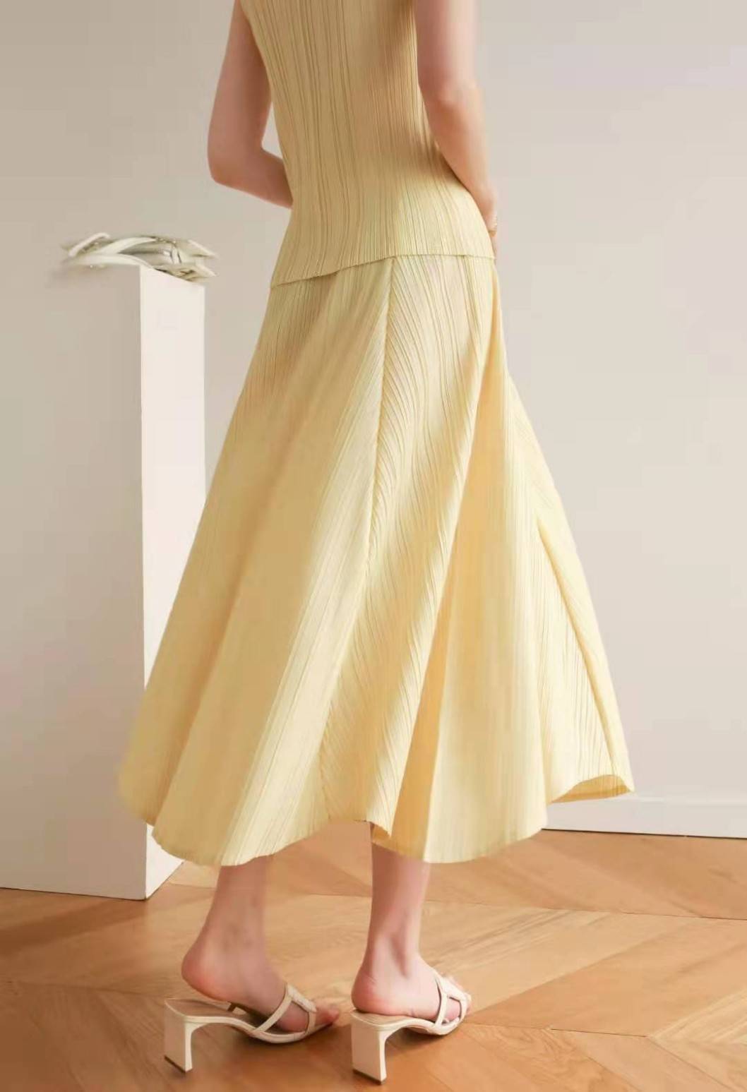 ยาว 31นิ้ว! 2MUAY รุ่น GJO8130 กระโปรงอัดพลีทงานคุณภาพ FLARED PLEATED SKIRT 20สี FREE SIZE