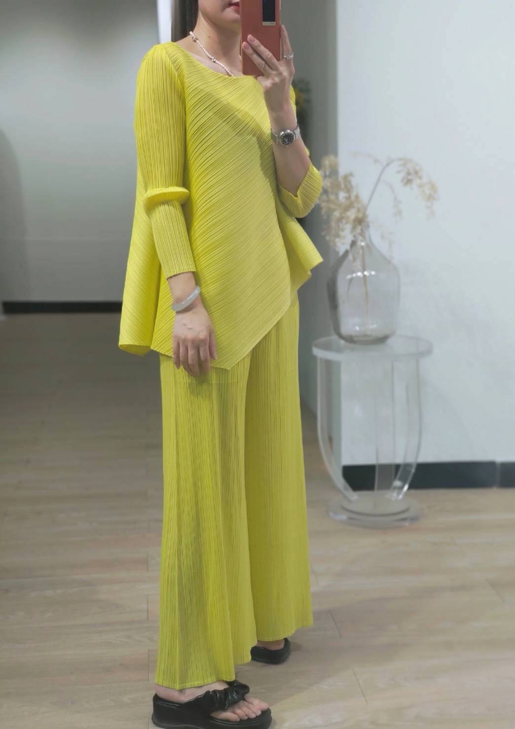 ปรับราคาลง20%!! ยาว 35.5นิ้ว!! 2MUAY รุ่น GJO2122 กางเกงผู้หญิง กางเกงพลีทคุณภาพ 6สี FREE SIZE LOOSE STRAIGHT PLEATED PANTS