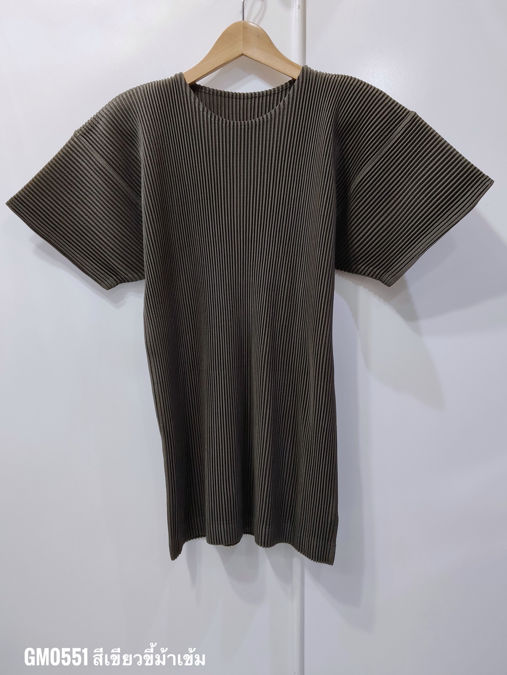 UNISEX 2MUAY รุ่น GM0551 เสื้ออัดพลีท THICK ROUND NECK PLEATED TOP 4 สี FREE SIZE