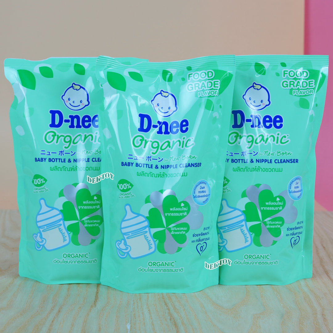 2 ถุง D-nee น้ำยาล้างขวดนมดีนี่นิวบอร์นOrganic 550 มล.