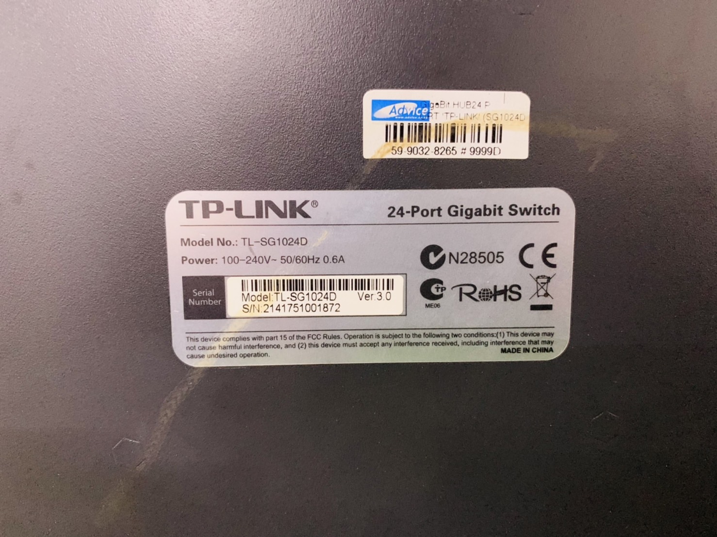 สวิตช์ฮับ Gigabit Switching Hub 24 Port TP-LINK TL-SG1024D