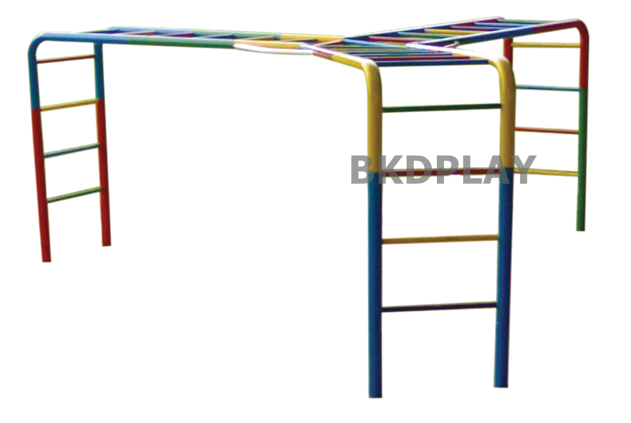 เครื่องเล่นสนามกลางแจ้ง เครื่องเล่นเหล็ก ปีนป่ายเด็ก บาร์ไต่ 3 ทาง Outdoor Playground, ราคาโรงงาน เพิ่มความสูง, ออกกำลังกายเด็ก